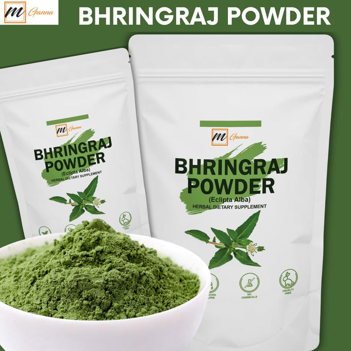 100% Natural Bhringraj Powder 0.22 Lbs/ 100 G Pure Eclipta Alba for Hair Health & Skin