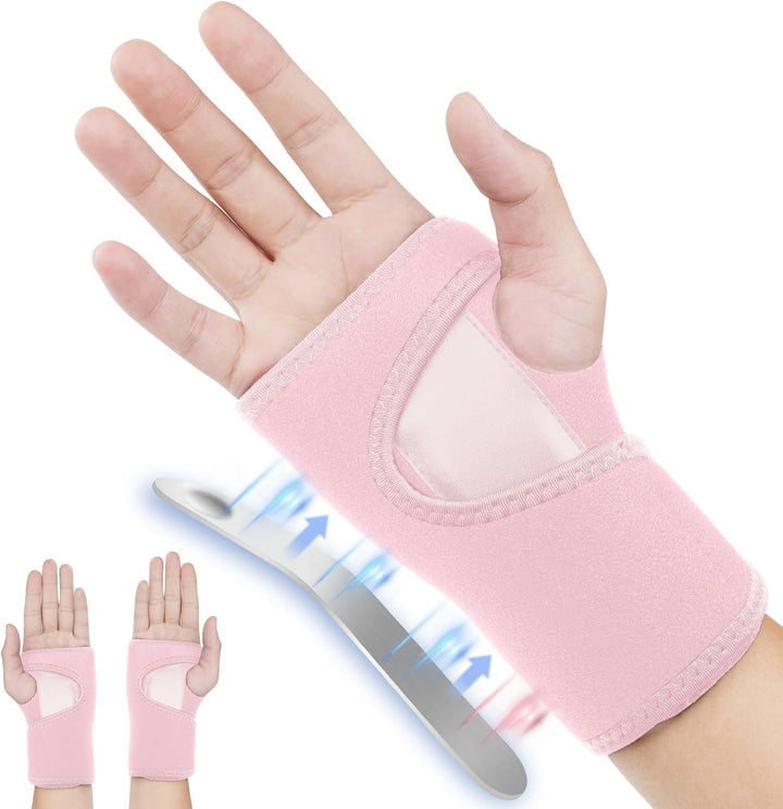 Adjustable Wrist Strap Carpal Tunnel Compression Splint Relieves Pain, Sprains, Tendonitis and Joint Pain, Breathable Brace Provides Wrist Support (Left)