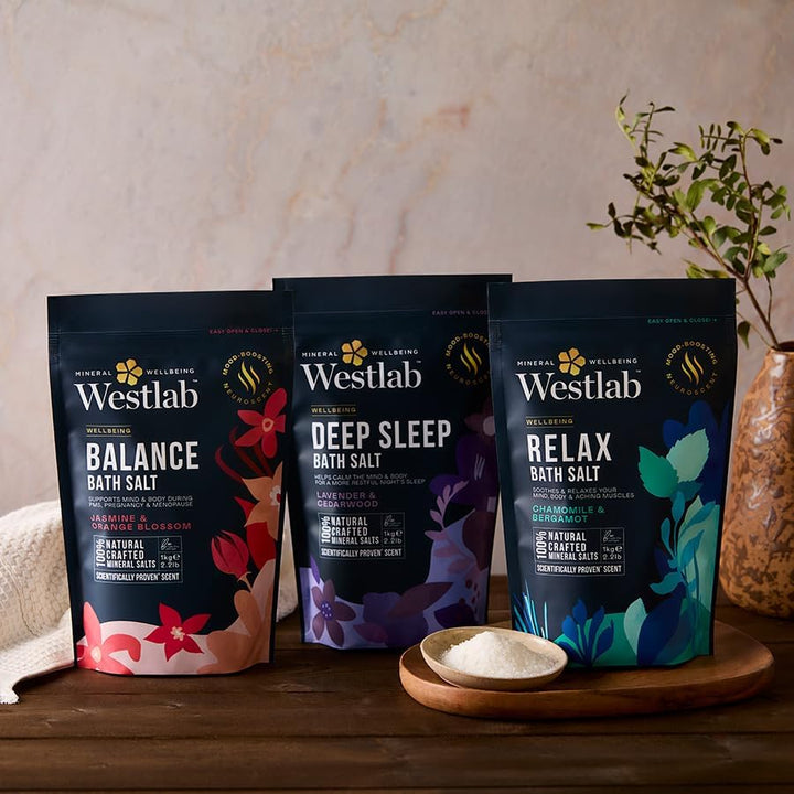 Magnesium Deep Sleep Bath Salts 1Kg - Help Calm Mind & Body. 100% Natural Organic Lavender & Cedarwood.