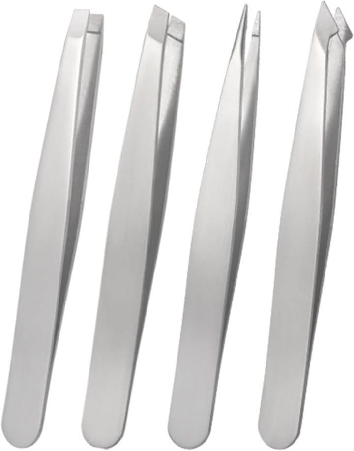 Professional Eyebrow Tweezers Set, Precision Stainless Steel for Hair Removal and Facial Grooming