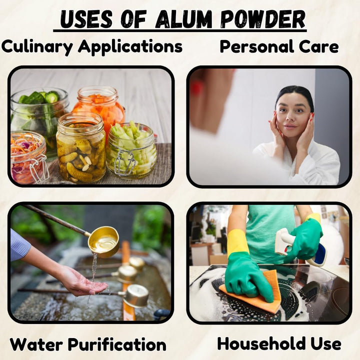 Alum Powder 1Kg by  Pure Bulk Ingredients | Pure Potassium Aluminium Powder | Phitkari | Purifies Water | Natural Deodorant