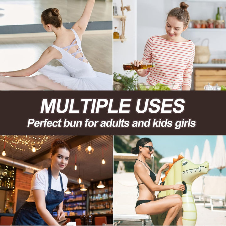 Invisible Hair Nets, 35 Pcs Brown Bun Nets for Girls, Reused Elastic Edge Mesh for Women Bun, Hair Bun Nets for Women Girls Ballet Dancer Catering