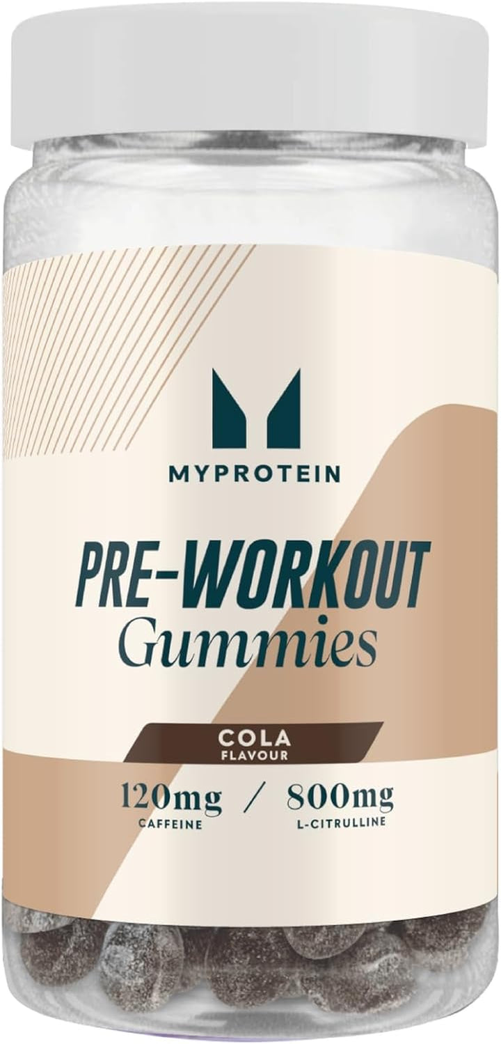 Pre-Workout Gummies – Cola Flavour – Energy-Boosting Caffeine Gummies with L-Citrulline, Taurine, and B Vitamins – Fast-Acting & Convenient Pre-Workout Supplement