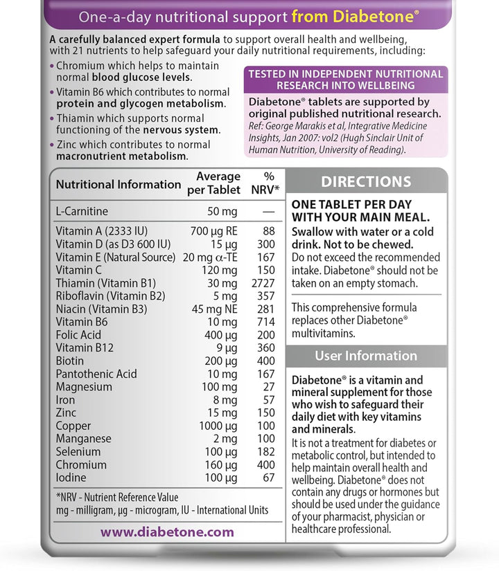 Original Formula Supports Glicemia Control and Diabetes Management Supplement - 30 Tablets, 30-Day Supply, by