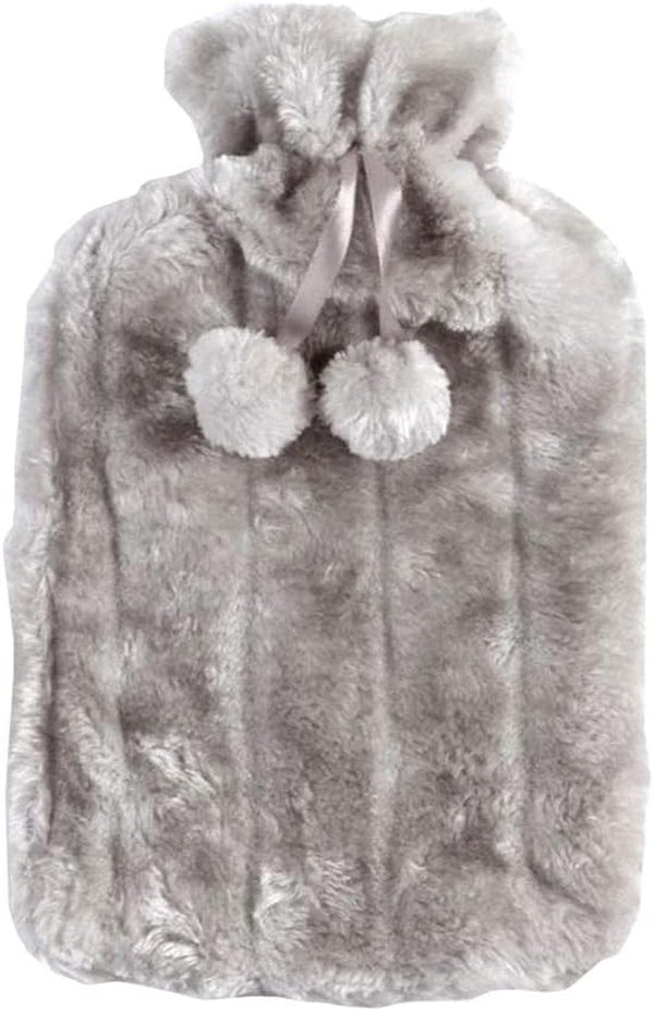 Hot Water Bottle | Cover Only | Thick Soft Fluffy Cover for 2L Hot Water Bag for Hot and Cold Compress Hand Feet Warmer Neck and Shoulder Pain Relief Extra Thick (Gray)