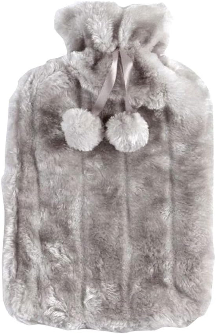 Hot Water Bottle | Cover Only | Thick Soft Fluffy Cover for 2L Hot Water Bag for Hot and Cold Compress Hand Feet Warmer Neck and Shoulder Pain Relief Extra Thick (Gray)