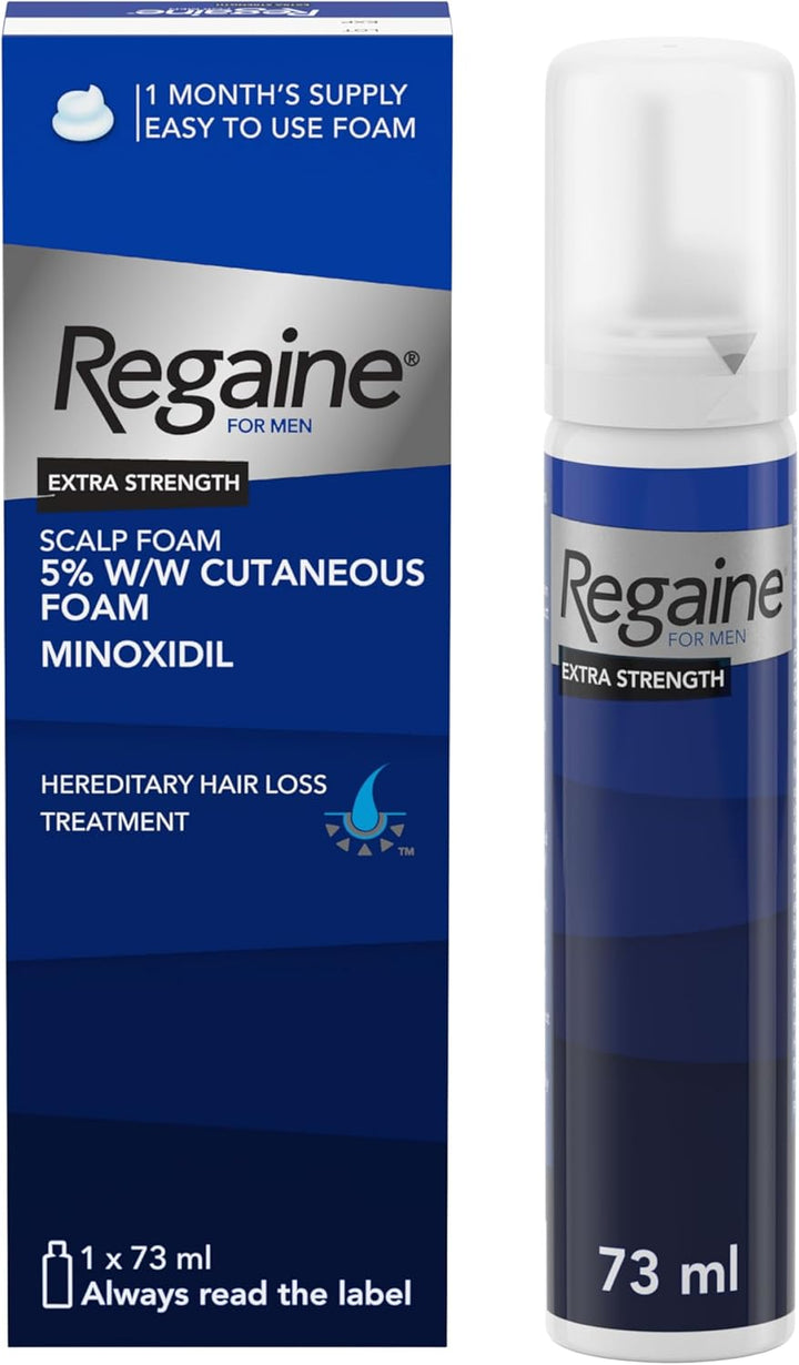 for Men Extra Strength Foam - Scientifically Proven to Help Stop Hereditary Hair Loss - Minoxidil Foam for Hair Regrowth - (3 X 73Ml), Packaging May Vary