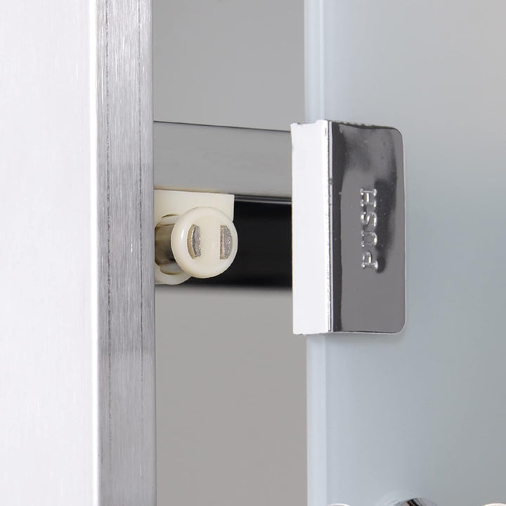 Stainless Steel Wall Mounted Medicine Cabinet with 2 Shelves + Security Glass Door Lockable 48 Cm(H)