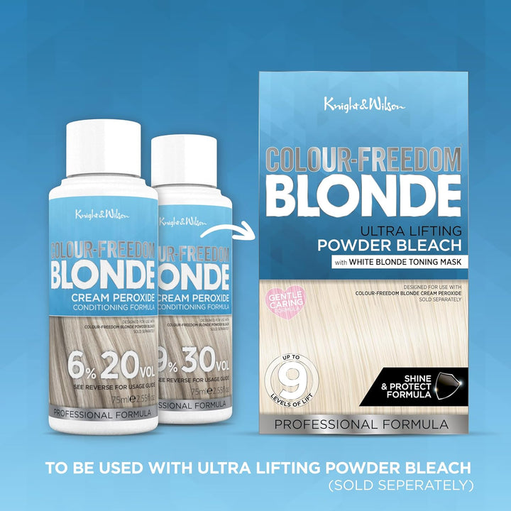 Colour Freedom Blonde Developer 6% 20VOL. Permanent Lightening High Lift Cream Developer for Use with Colour Freedom Ultra Lifting Powder Bleach. 75Ml