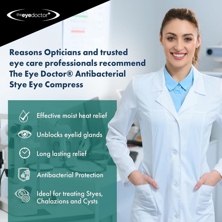 Stye Relief Compress Featuring Sterileyes - Microwaveable Single Eye Patch - Treatment of Styes, Chalazion & Cyst - Moist Heat Mask for Dry Eyes, Blepharitis & MGD