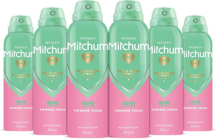 Women Triple Odor Defense 48HR Protection Deodorant Spray & Antiperspirant (200Ml), Powder Fresh