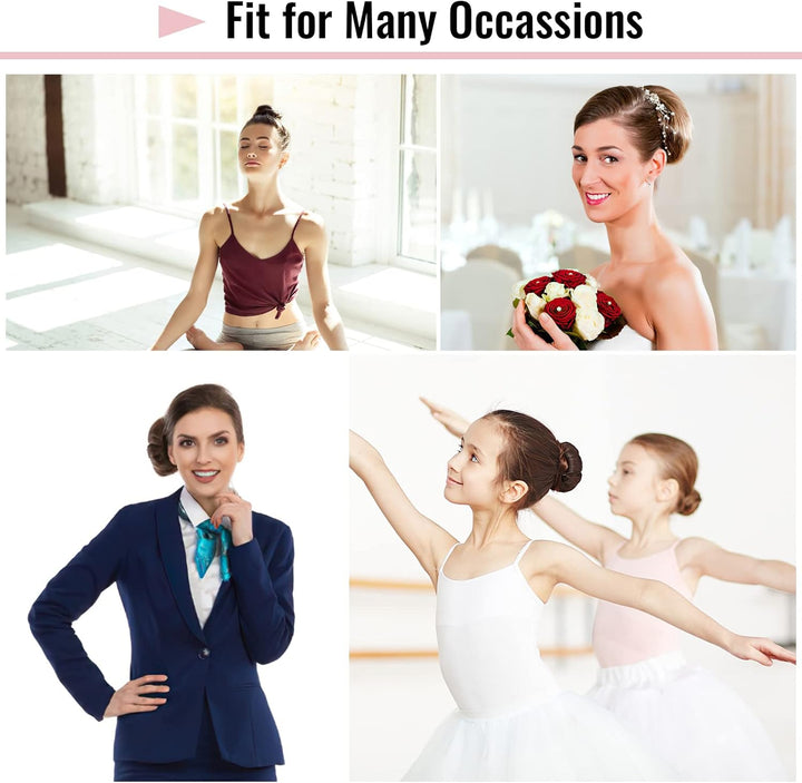 Hair Bun Net, 68PCS Easy Hair Styling Tools- Include Ballet Hair Nets, Hair Doughnut, U Shaped Hair Pins, Bobby Pins and Hair Bands, Hair Bun Maker, Brown Bun Rings for Women Girls Hair Accessories