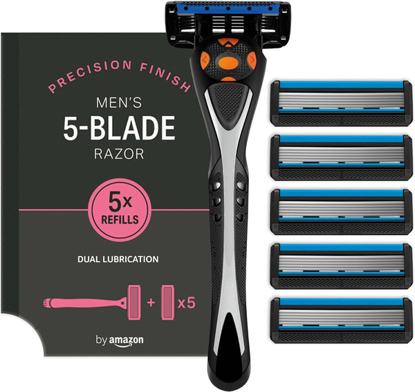 Men'S 5 Blade Razor + 6 Refills