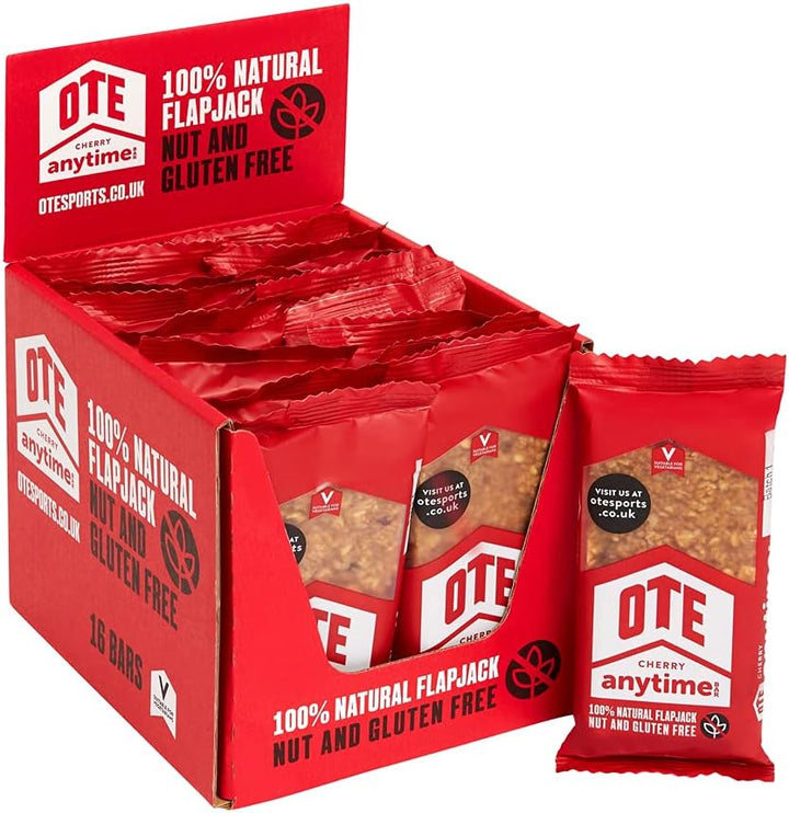 Anytime Bars - Energy Bars for Cycling - Cycling Nutrition Bars - Nut Free Snacks for Running - Endurance Flapjack Bars - Box of 16 X 62G