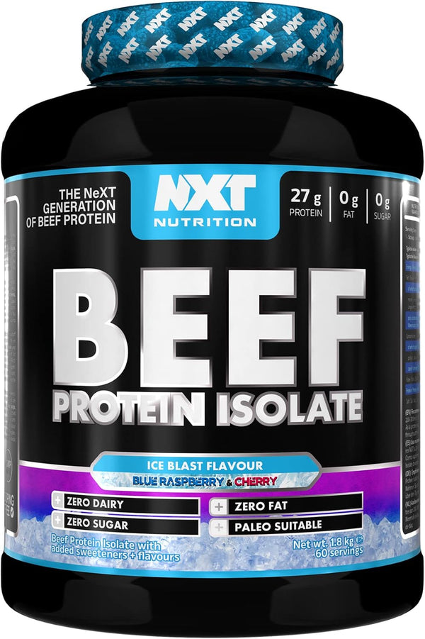 Beef Protein Isolate Powder - Protein Powder High in Natural Amino Acids - Paleo, Keto Friendly - Dairy and Gluten Free - Muscle Recovery | 1.8Kg | Ice Blast