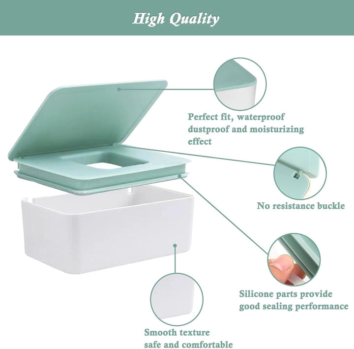 Large Wipes Dispenser Box, Toilet Dry Wet Tissue Dispenser Case and Portable Baby Wet Wipes Pouches Tissue Holder Refillable Tissue Storage Container Keep Wipes Fresh for Travel Home Office Car