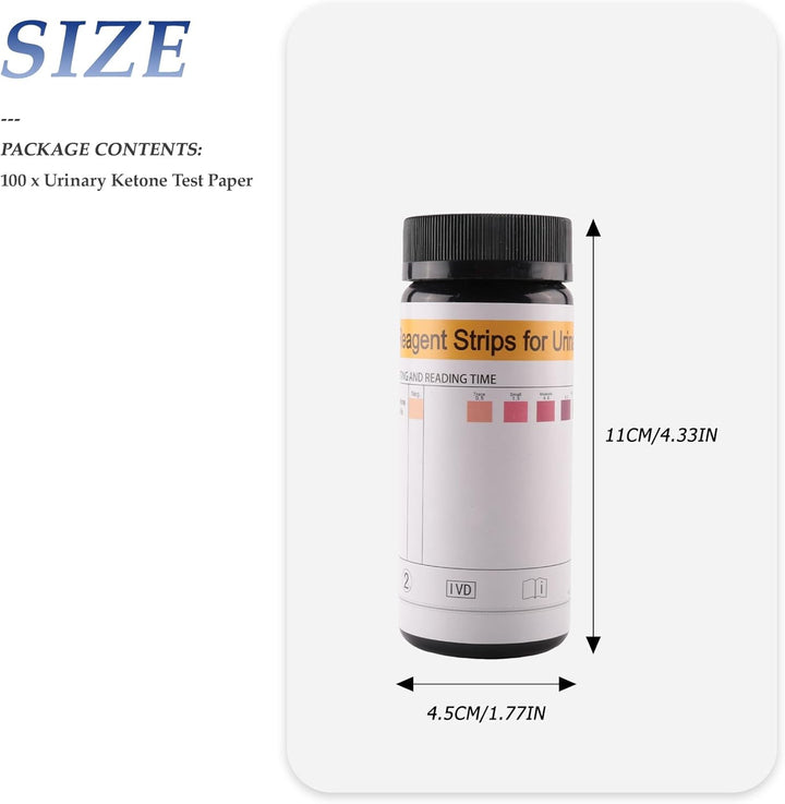 100Pcs/Bottle Ketone Strips Home Ketosis Urine Weight Lose Analysis Strips