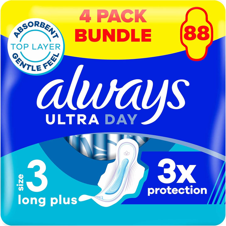 Ultra Sanitary Towels Long (Size 2) Wings X 24 Pads, Super Absorbent and Ultra Thin, for Menstrual Periods 24 X 4