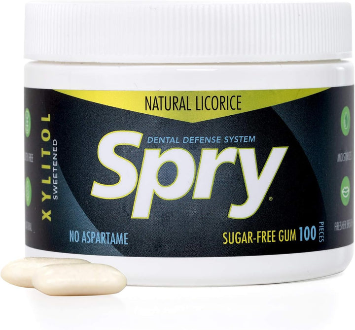 Fresh Natural Xylitol Chewing Gum Dental Defense System - Aspartame-Free, Sugar-Free, Non-Gmo, Gluten-Free (Spearmint, 100 Count - Pack of 1)