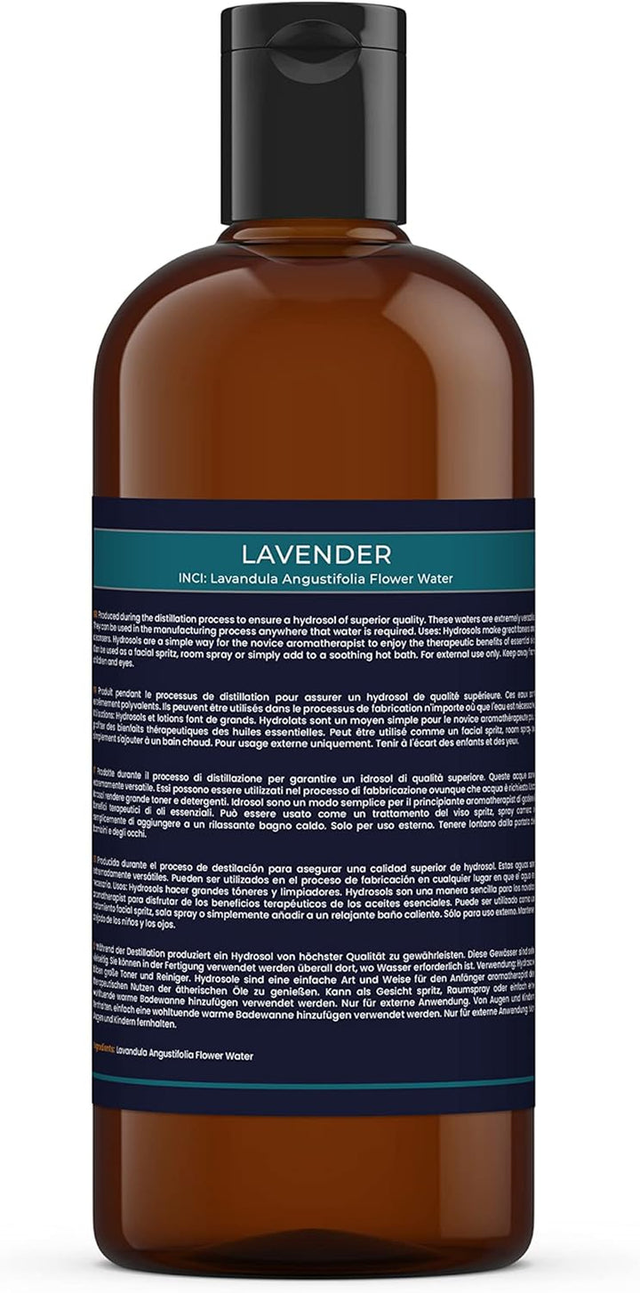 | Lavender Natural Hydrosol Floral Water 500Ml | Perfect for Skin, Face, Body & Homemade Beauty Products Vegan GMO Free