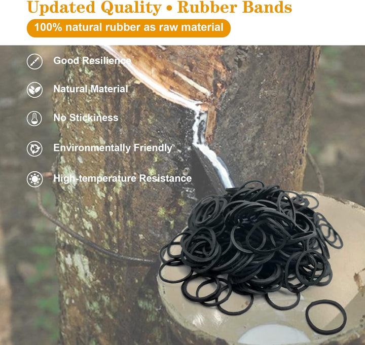 Black Elastic  500Pcs Small Rubber Bands, Soft Mini Hair Elastics for Women and Kids, Braids and Beard