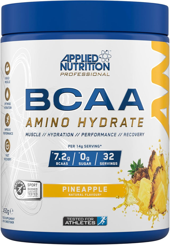 BCAA Powder - Branched Chain Amino Acids Bcaas Supplement, Amino Hydrate Intra Workout & Recovery Energy Drink (45G - 32 Servings) (Orange & Mango)