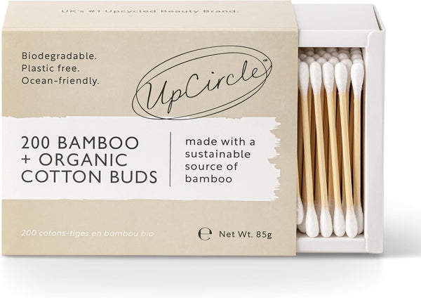Bamboo Cotton Buds - 200 Pieces - Biodegradable, Sustainable, Plastic-Free, Fully Recyclable Ear Buds - a Staple for Any Bathroom