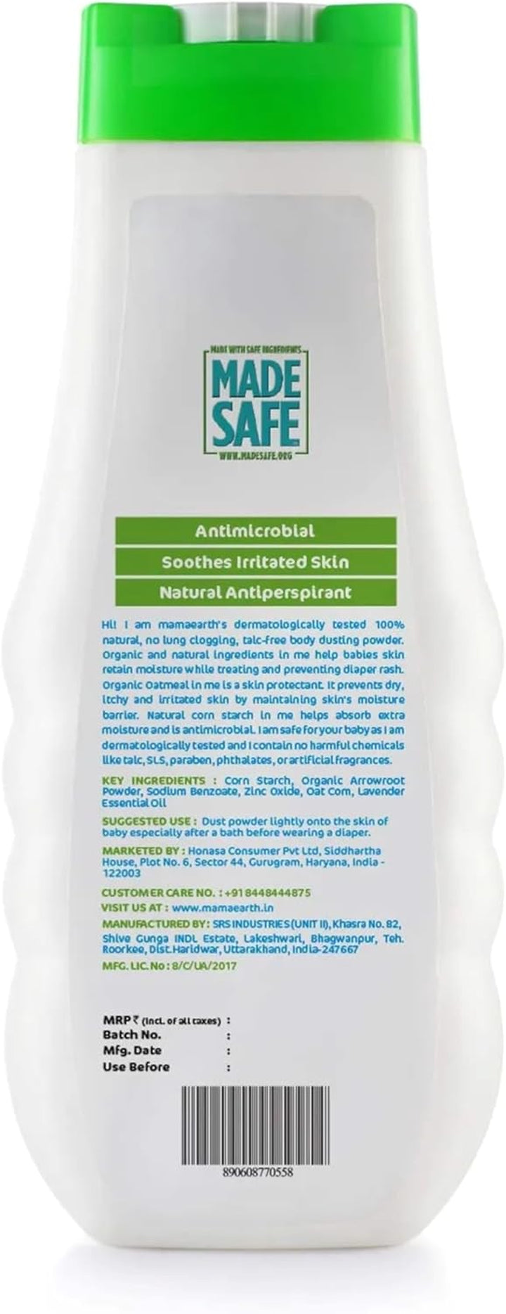 Dusting Powder with Organic Oatmeal & Arrowroot Powder White 150 G