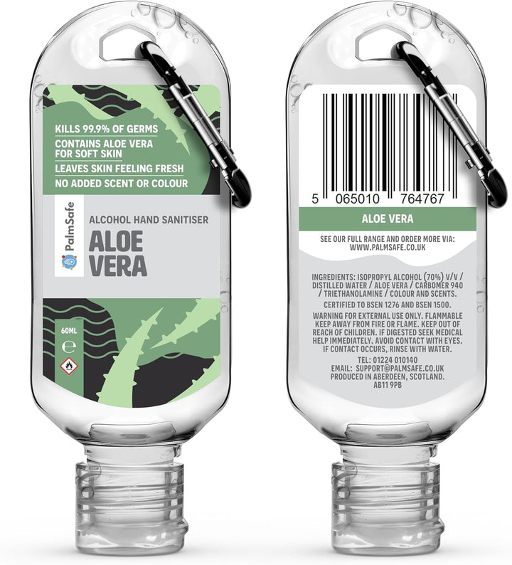 Aloe Vera Alcohol Hand Sanitiser 60 Ml Clip Bottles