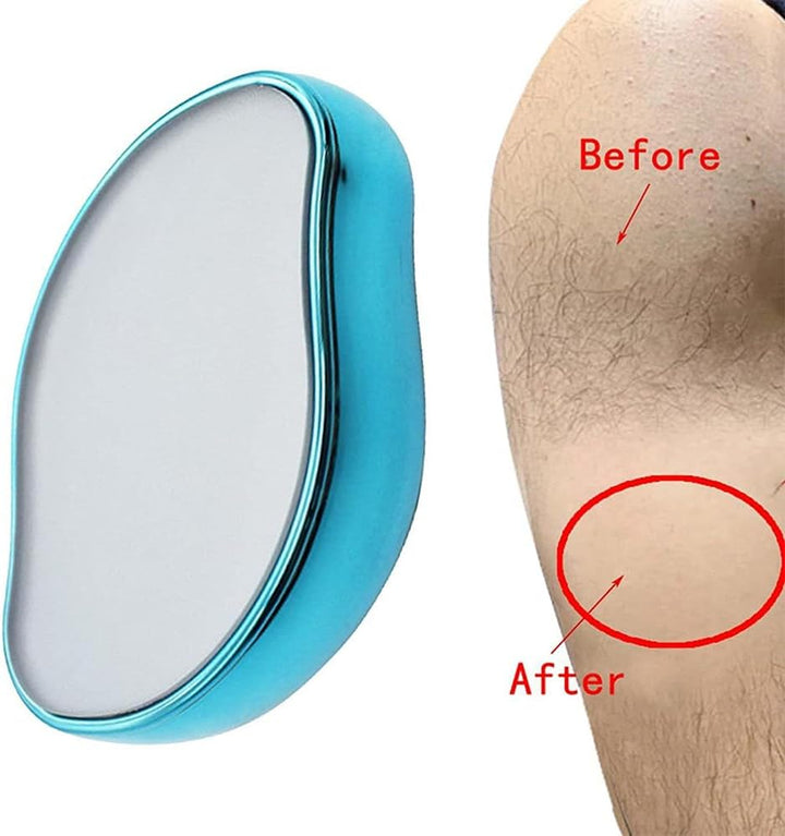 Pack of 2 Nano Hair Remover Stone, Crystal Hair Removal for Men and Women without Shaving, Portable Crystal Hair Remover for Rear Arms, Painless Exfoliating Hair Removal Tool