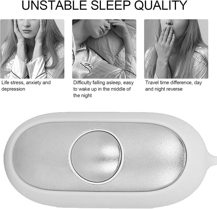 Sleep Aid Device, Anxiety Relief for Adults USB Rechargeable Microcurrent Calm Palm Sleep Instrumen, Portable Sleep Aids for Insomnia Relief, Relieve Anxiety and Stress(Silver)