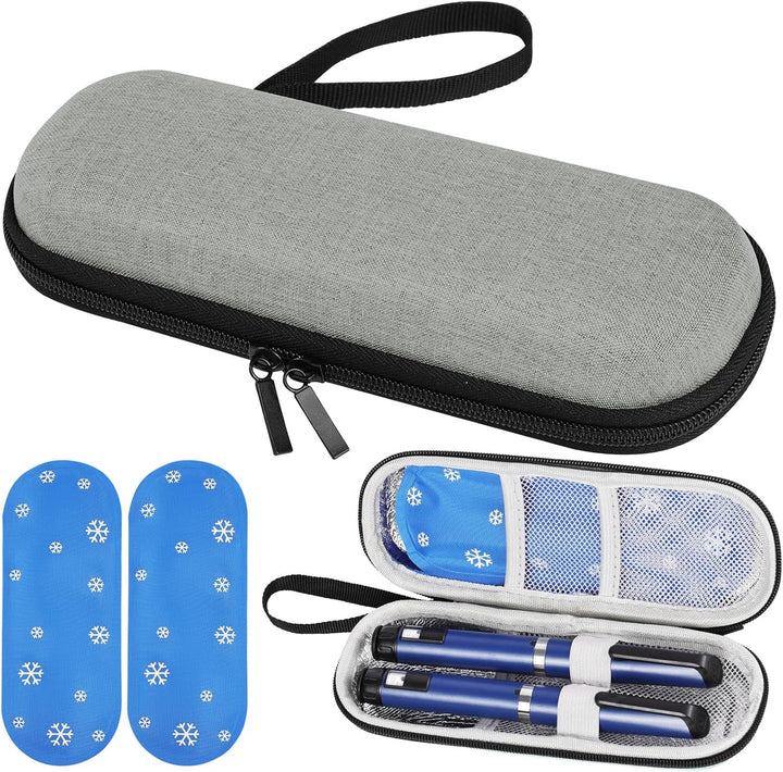 Insulin Cooler Travel Case, Medicine Cooler for Travel Insulin Case with 2 Ice Pack, Diabetic Supplies Insulin Pen Case, Diabetic Small Storage Travel Pack, Portable Insulin Travel Case