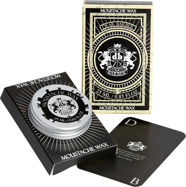 MOUSTACHE WAX, 25Ml – Strong Hold, Flexible Easy Styling, Protects Skin and Conditions with Jojoba & Oat Oil, Long-Lasting Tame & Shape