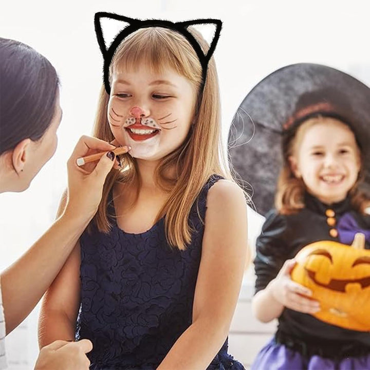 Cat Ears Headband,Halloween Headbands for Women Kids,Alice Hair Band,Catwoman Costume Hair Accessories(Black)