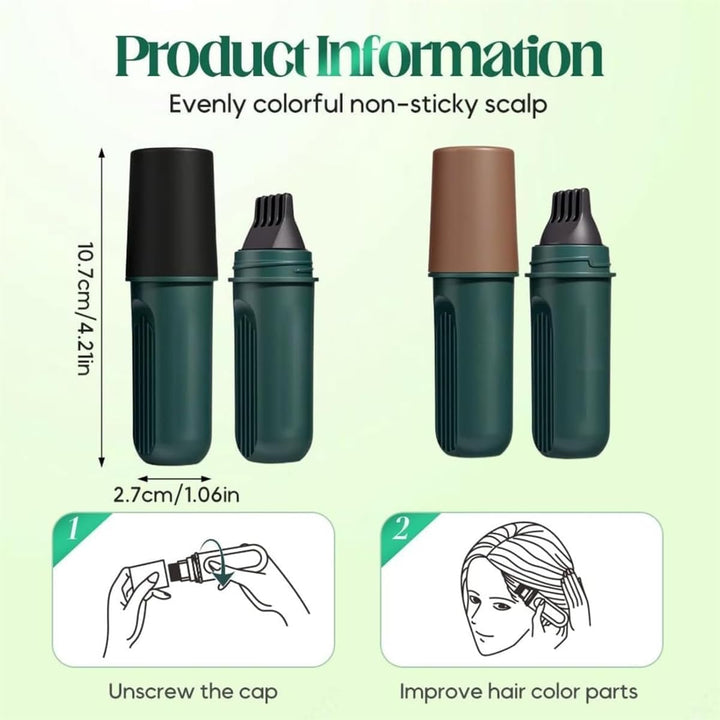 Hair Dye,Quick Cover Root Touch up Stick,Temporary Hair Dye Root Touch-Up Stick,Water No Mess for Women & Men (2 Color)