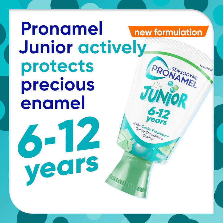 Junior 6-12 Years Toothpaste for Juniors, 2X Stronger Enamel Defence*, Bubble Mint Flavour, 50 Ml *Protection from Sugar Acids Vs Your Mouth’S Natural Defences.