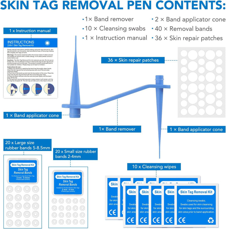Skin Tag Remover, Skin Tags & Moles Remover Kit, Skin Mole Tag Remover Set Easy Remove Small to Large (2Mm-8Mm)