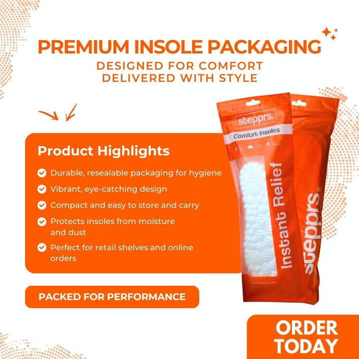 Original  Comfort Boosting Massage Insoles, 4D Memory Foam Thermal Insoles with Arch Support for Men and Women (Orange, EU 43-44)