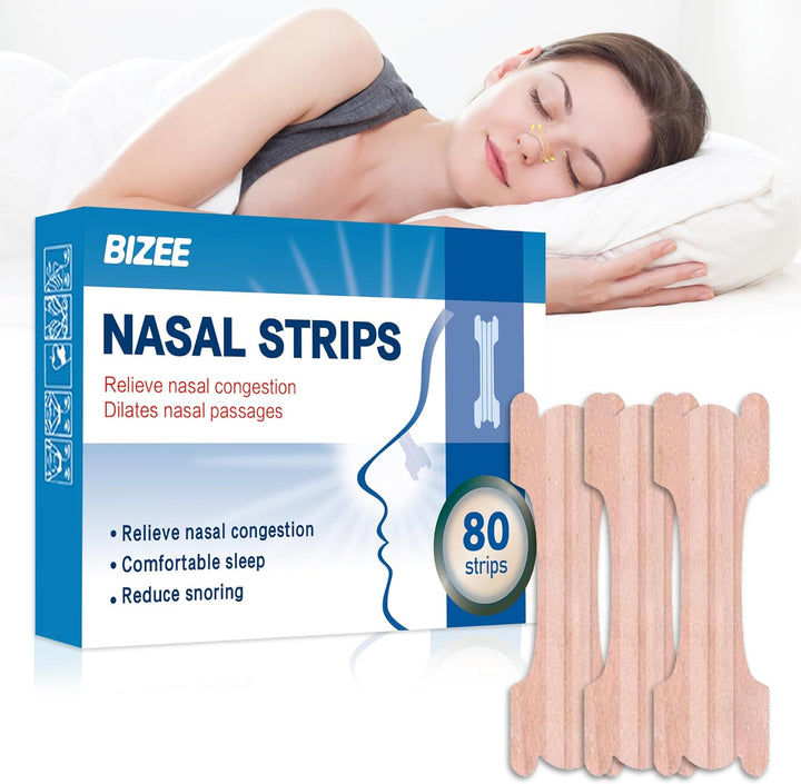 Nasal Strips 50 Pcs Nose Strips for Snoring Relief, Anti-Snoring Devices for Men and Women, Drug-Free Nose Strips to Relieve Congestion from Colds or Allergies,Snore Strips for Sports and Sleep