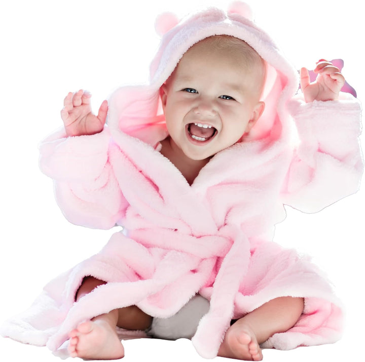 Personalised Baby Dressing Gown Baby Dressing Gown Robe with Teddy Ears Bath Robe Towel Personalised Gifts Girl Boy Clothing