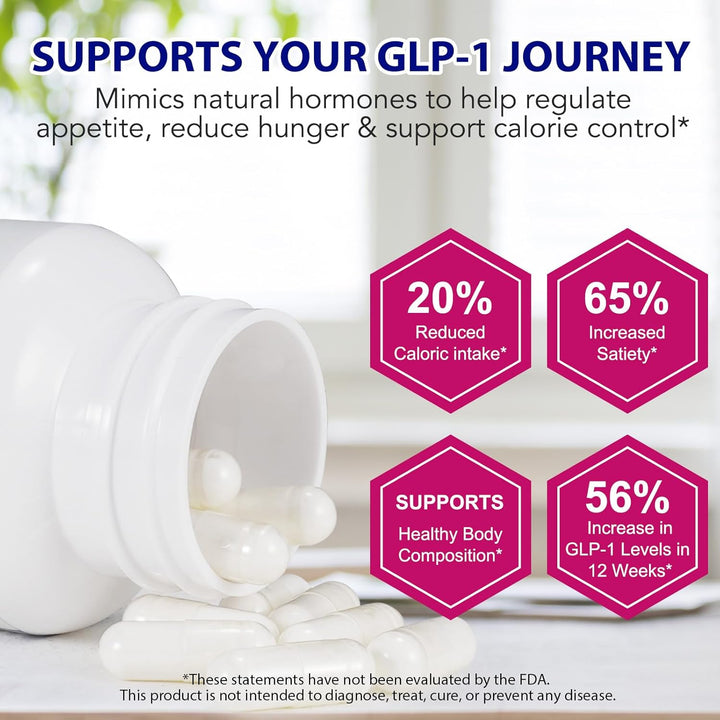 GLP 1 Supplements, 120 Capsules Appetite Suppressants Women&Men, GLP-1 Supplement Support for Appetite Regulate & Gut Health