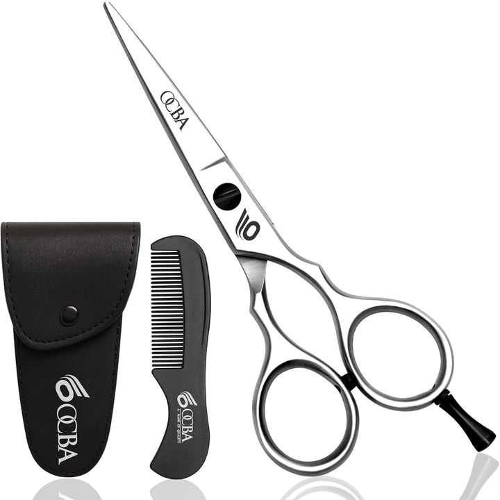 Beard Scissor Professional Moustache Scissors Ear and Nose Hair Trimming Scissors Stainless Steel, Safety Use for Eyebrows