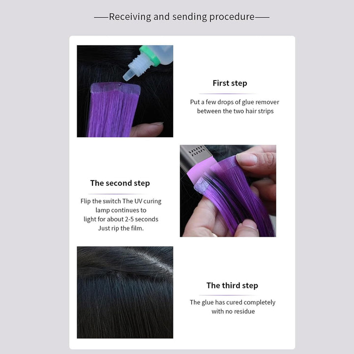 Fast Curing Hair Extension Lamp with Adjustable Brightness Levels, LED Hair Extension Lamp for Home Salon Use, 6W Output Power (Rose Gold)