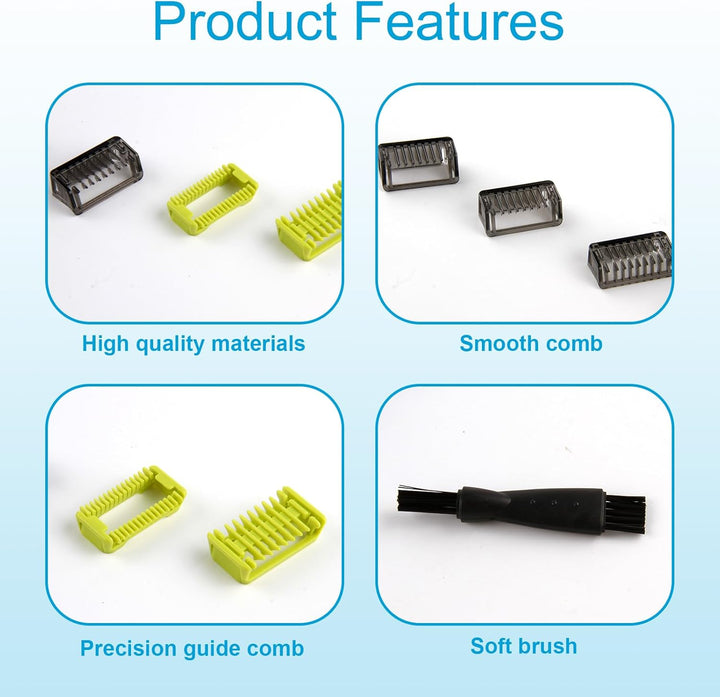 Guide Comb Attachments for Philips One Blade QP2724 QP2734 QP2824 QP2520/30 QP2620/30, 4 Guide Guards Set 1/2/3/5Mm for Hybrid Electric Trimmer Attachments