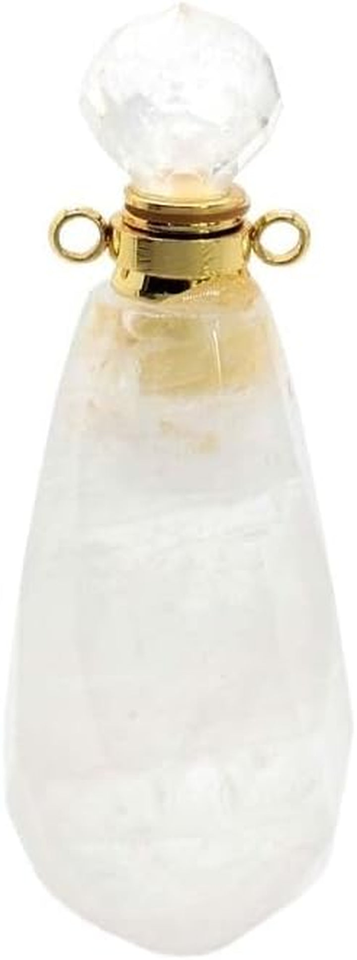 Crystal Stone Perfume Bottle - Water Drop Faceted Pendant Essential Oil Jewelry Bottle