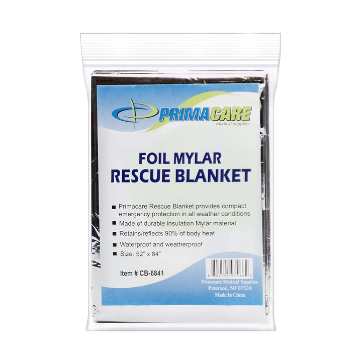 CB-6841 Emergency Foil Mylar Thermal Blankets, First Aid Space Blanket for Outdoors, Hiking, Survival, 52" X 84"