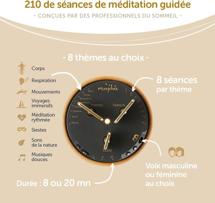 - French Version - Meditation and Sophrology Box - Relaxation and Sleep Aid Device - Ideal against Insomnia and Sleep Disorders - Gift for Women and Men