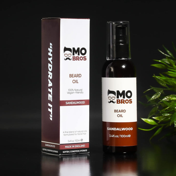 Beard Oil | Sandalwood | Large 100Ml | Softens, Hydrate & Conditions Facial Hair | Promotes Growth, Reduces Dryness & Itching | Natural Premium Ingredients Argan, Jojoba, Sweet Almond & Grapeseed Oil