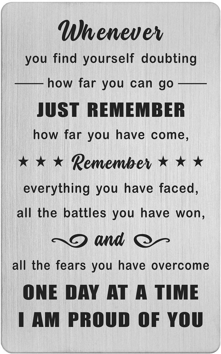 2 Year Sober Card - 2 Year Sobriety Gifts for Women Men - 2 Year Clean and Sober Gifts - 2 Yr Addiction Recovery Engraved Wallet Cards Token
