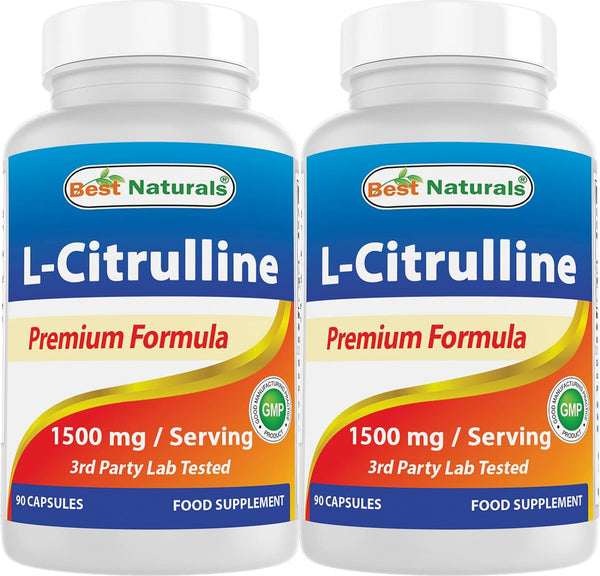 L-Citrulline Capsules - 1500Mg/Serving - Non-Gmo - Gluten Free - 90 Capsules (90 Count (Pack of 2))